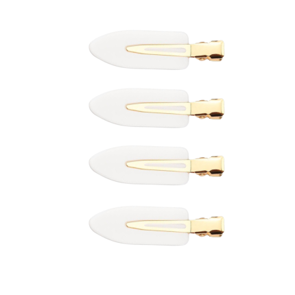 Tomadores / Pinzas Planas Blanco con Dorado