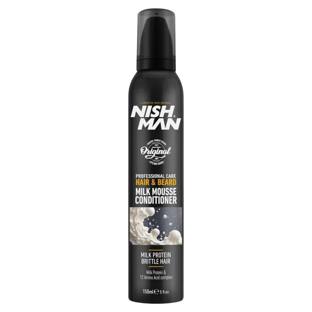 Acondicionador-nish-man-milk-mousse-200ml-extravagantebarber Acondicionador NISH MAN Milk Mousse 200ml - Imagen 1