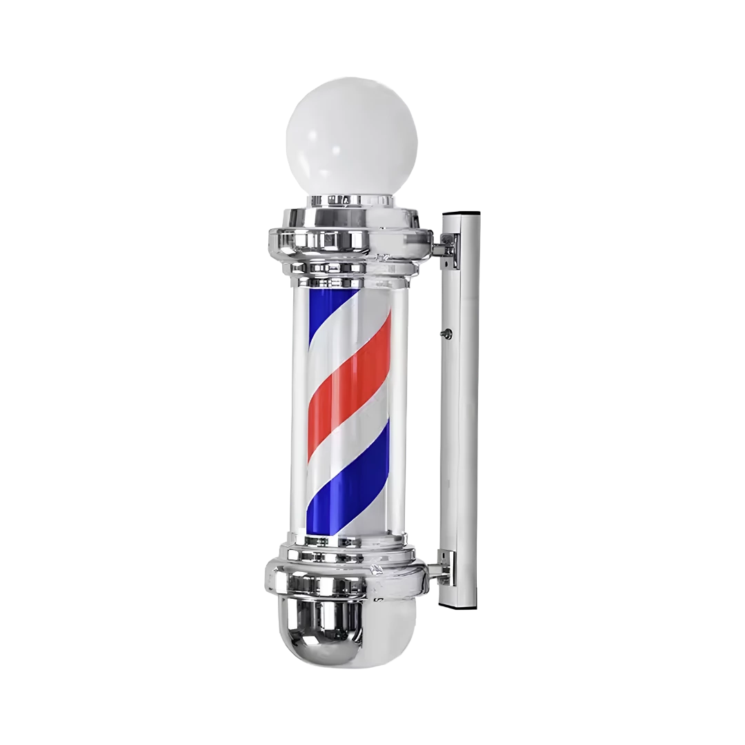 pole-barber-clasico-con-esfera-68cm-silver-extravagantebarber Pole Barber Clásico con Esfera Silver 68cm - Imagen 1