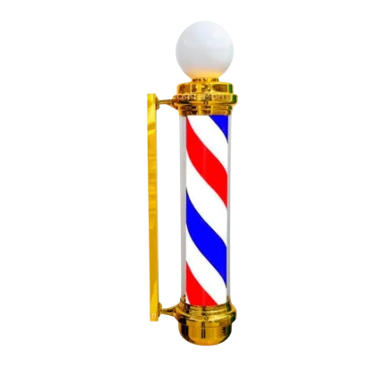 Pole Barber Clásico con Esfera Dorado 85cm