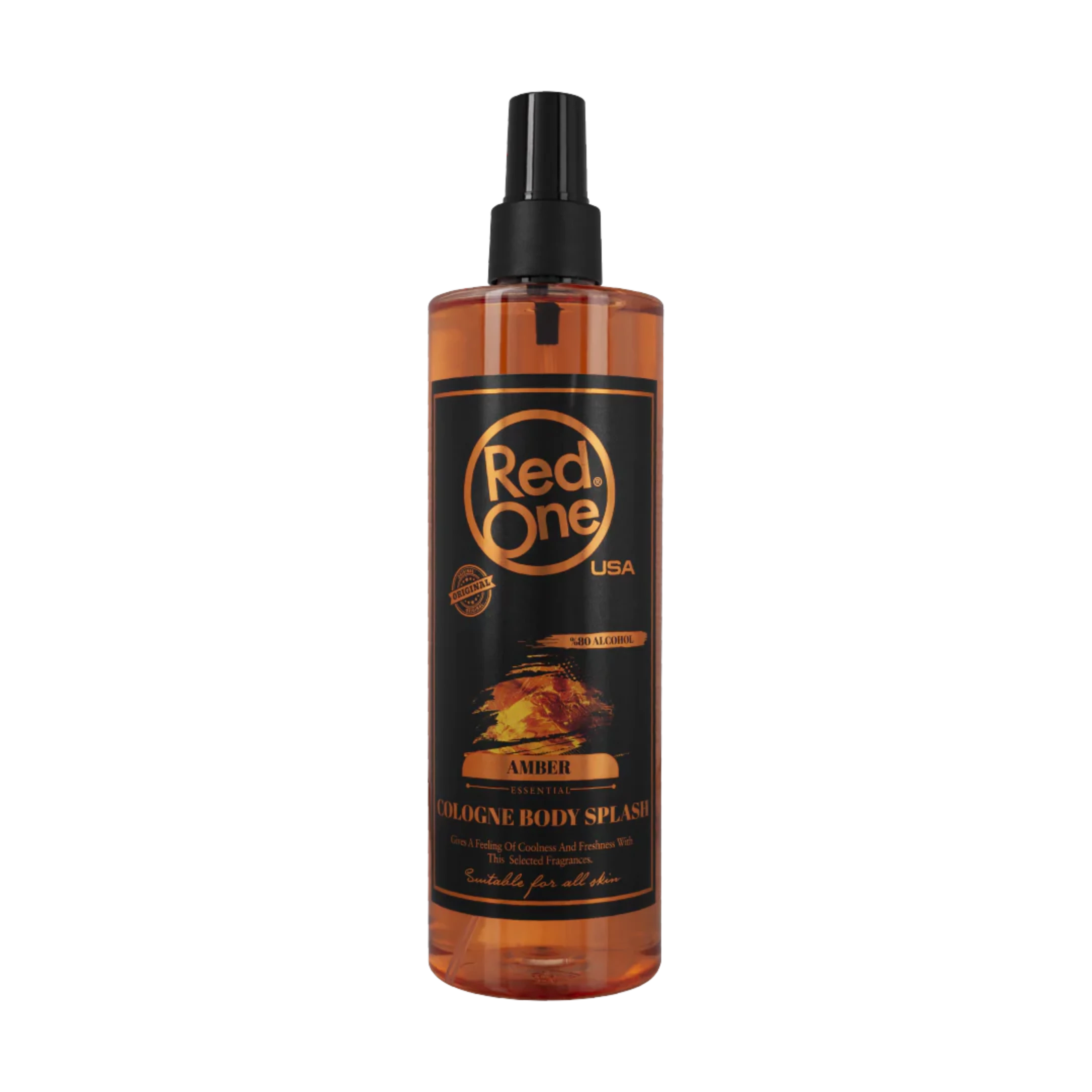 after-shave-colonia-redone-amber-extravagantebarber After Shave Colonia RED ONE Amber 400ml - Imagen 1
