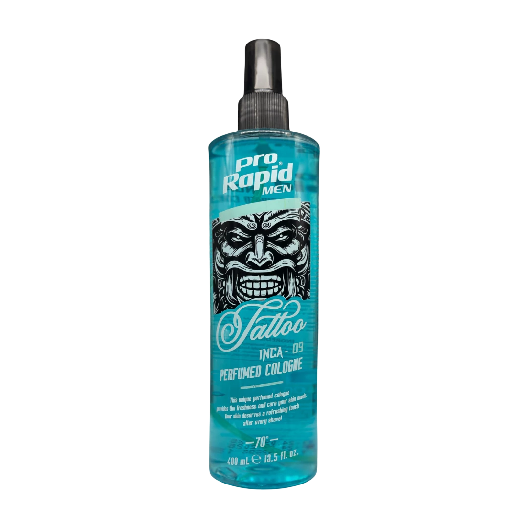 after-shave-colonia-pro-rapid-men-tattoo-inca-09-400ml-extravagantebarber After Shave Colonia PRO RAPID MEN Inca 09 400ml - Imagen 1
