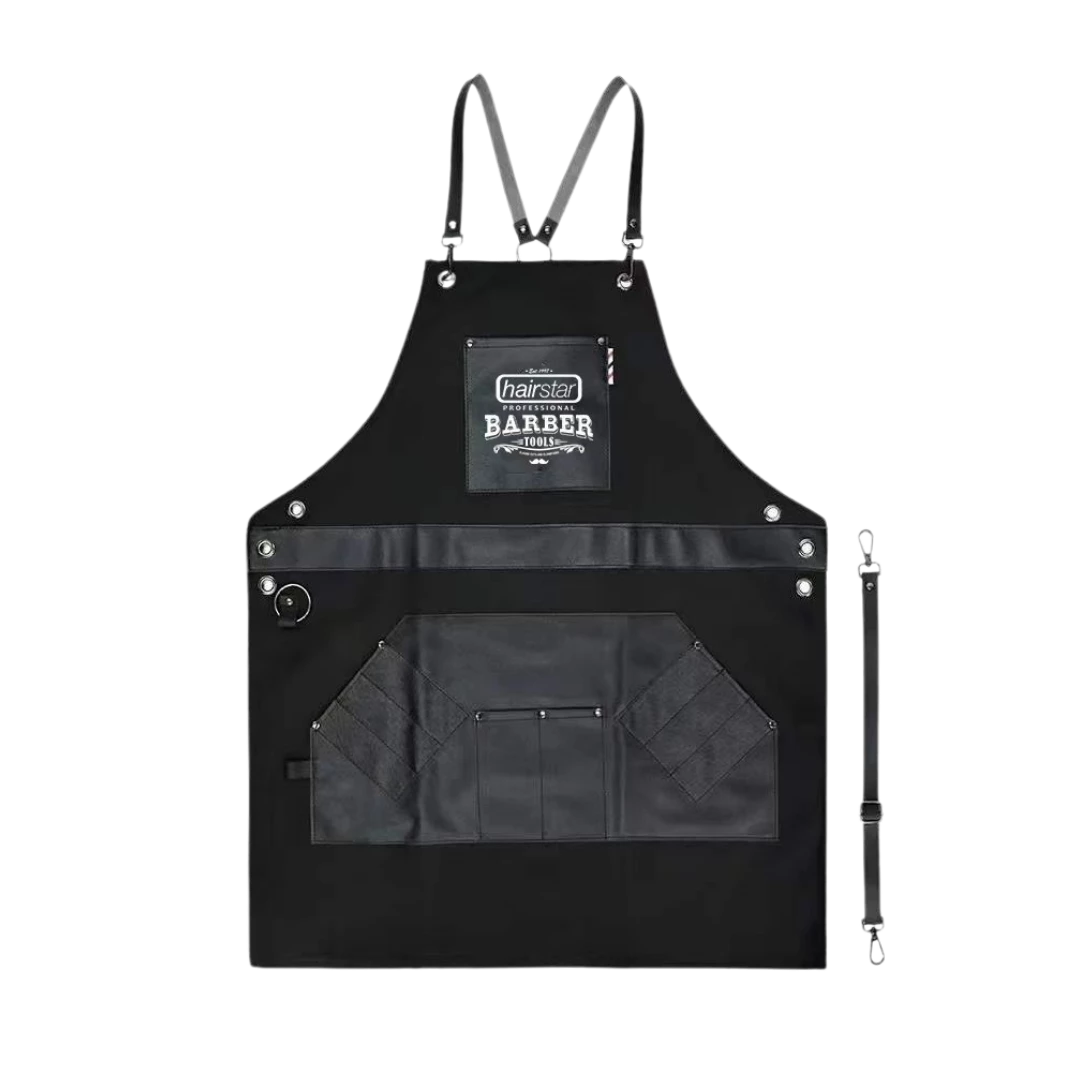 pechera-hair-star-apron-negro-extravagantebarber Pechera HAIR STAR Apron Negra - Imagen 1