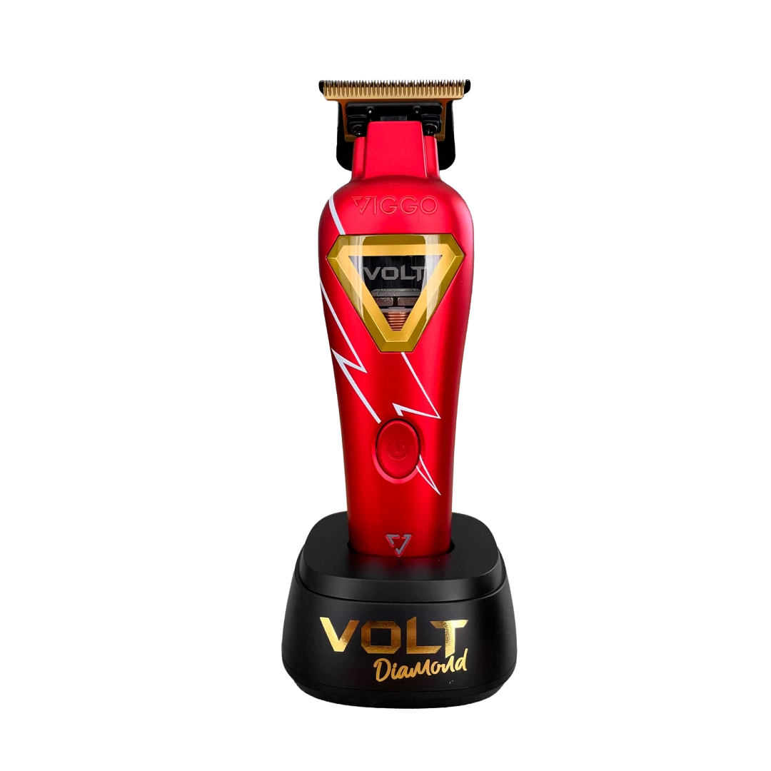 trimmer-viggo-volt-diamond-roja-extravagantebarber Trimmer VIGGO Volt Diamond Roja - Imagen 1